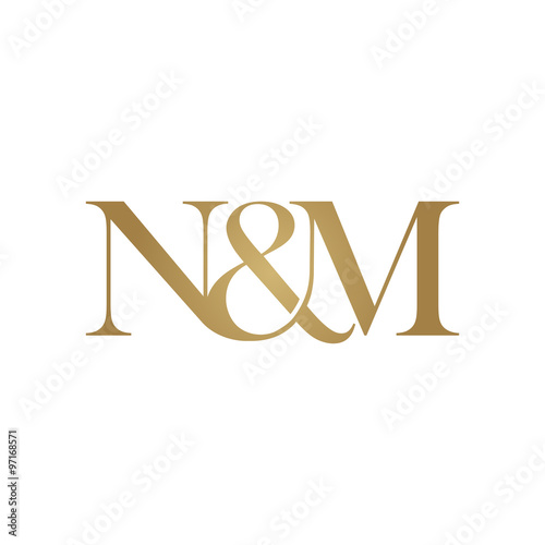 N&M Initial logo. Ampersand monogram logo photo