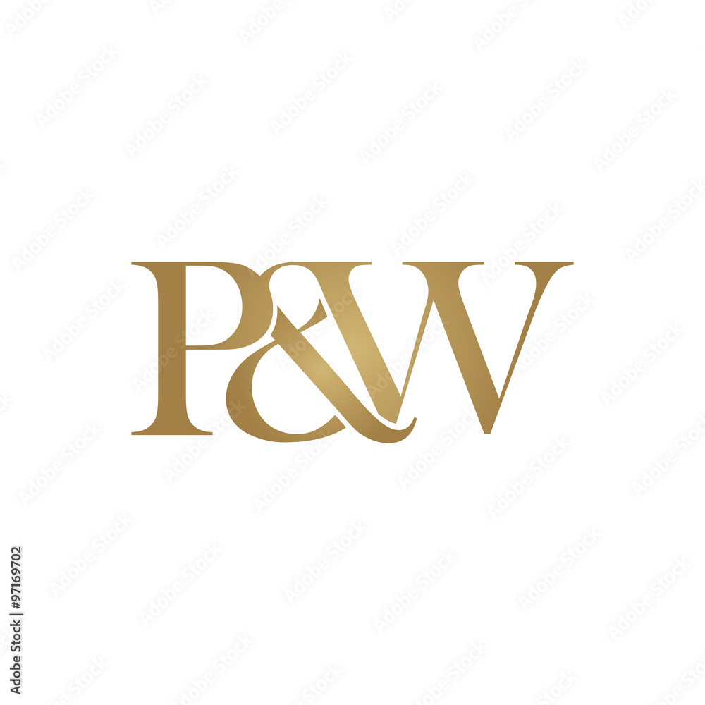 P&W Initial logo. Ampersand monogram logo Stock Vector