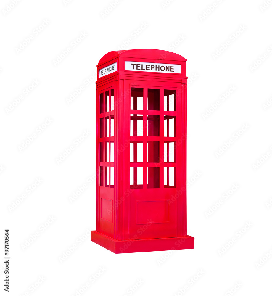 red phone booth on isolated white background red phone booth on isolated white background