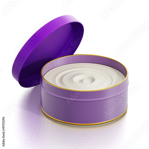 Moisturizer cream in purple container