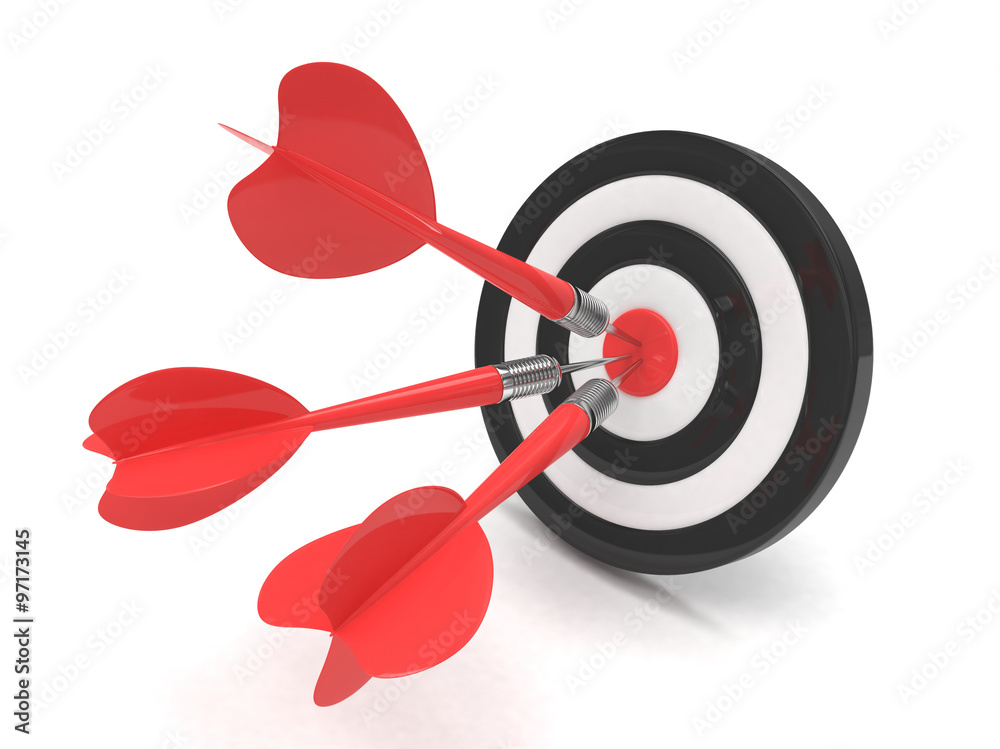 Three arrows darts in center. Three arrows darts in center.