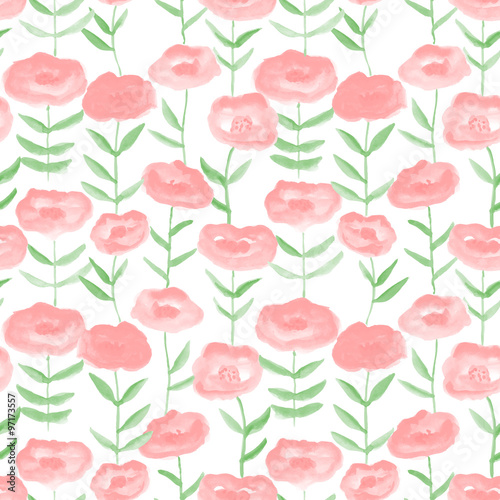 abstaract warecolor flowers seamless pattern. vector illustration