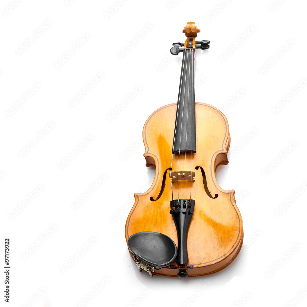 Naklejka premium violin on white background