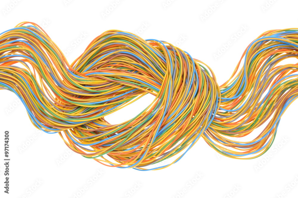 Wire knot isolated on white background