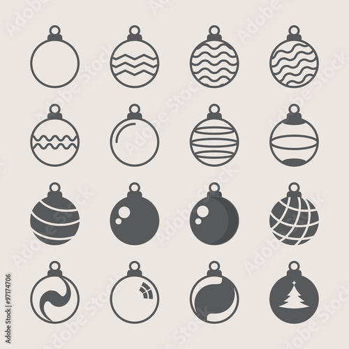 cristmas ball icon set vector illustration