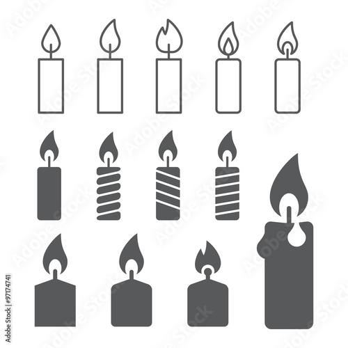 candle silhouettes on the white background © Deno