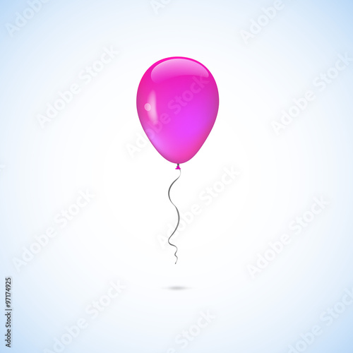 Pink balloon isolated on white background