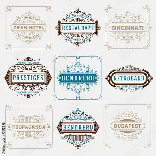  Set of vitage designs, logos and banners.