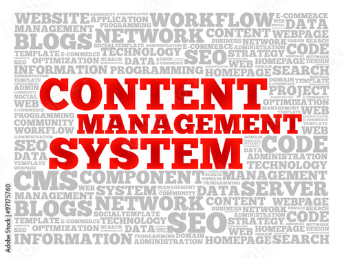 CMS Content Management System word cloud, business concept