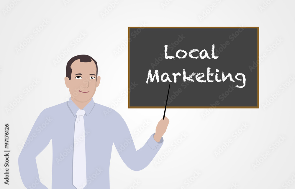 Businessman supporting local marketing