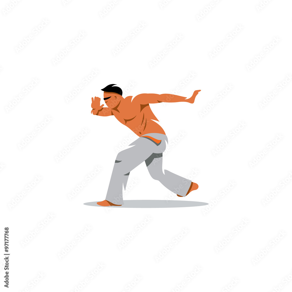 Capoeira fighter. Vector Illustration. Capoeira fighter. Vector Illustration.