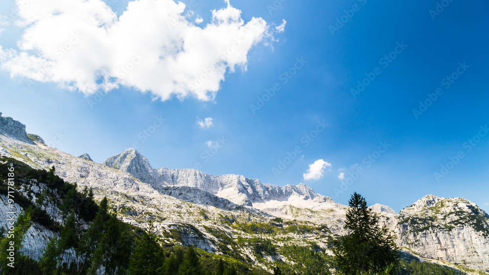 mountain peak in a summer day