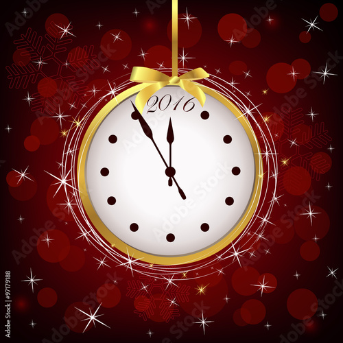 Vector o'clock for New Year