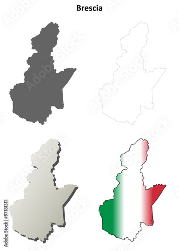Brescia blank detailed outline map set