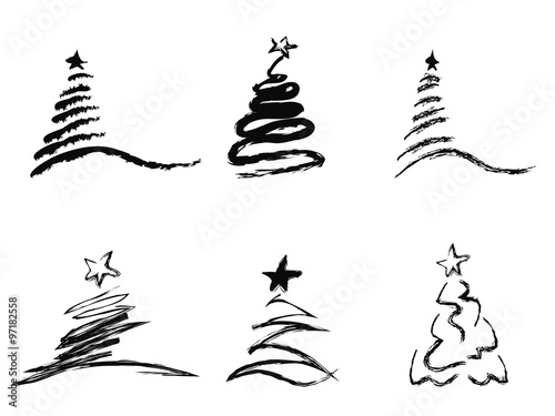 black abstract Christmas tree
