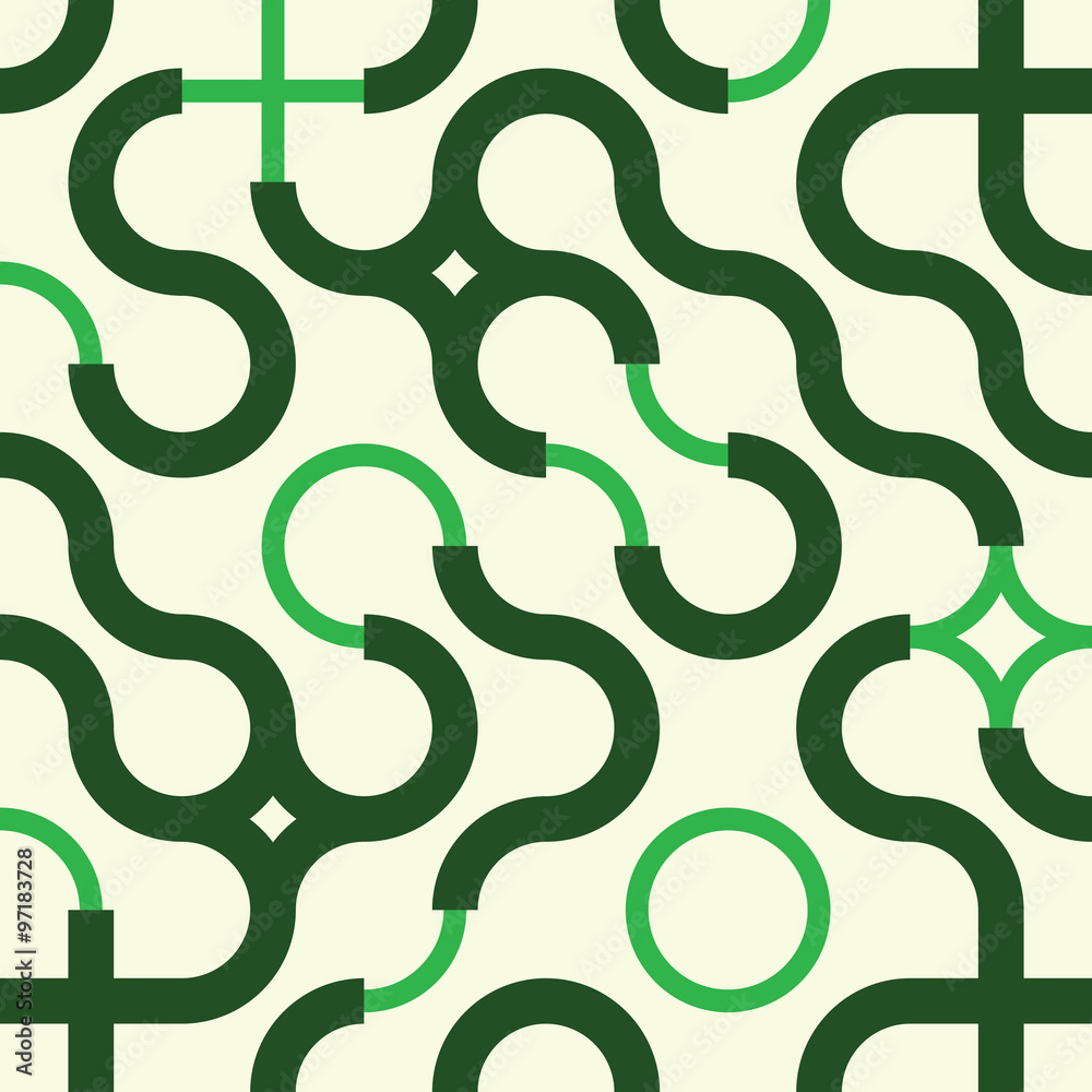 seamless pattern with circle wavy ornament seamless pattern with circle wavy ornament