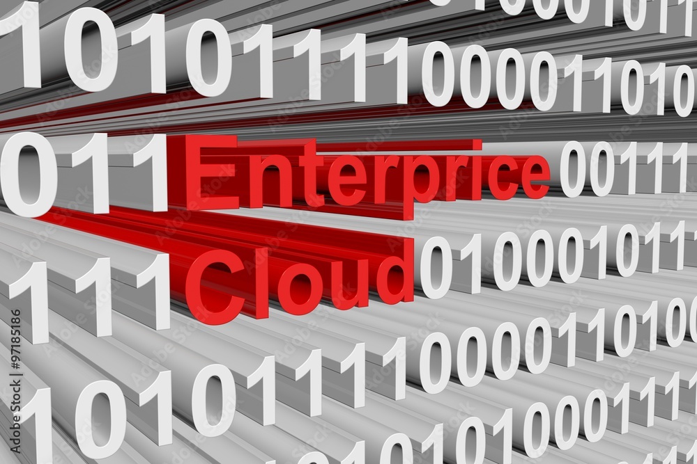 Enterprice cloud represented as binary code