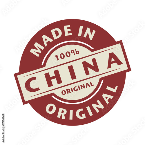 Abstract stamp with the text Made in China written inside