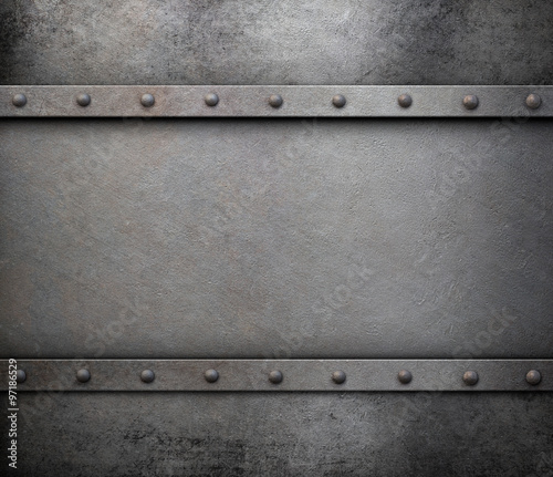 grunge metal background with rivets