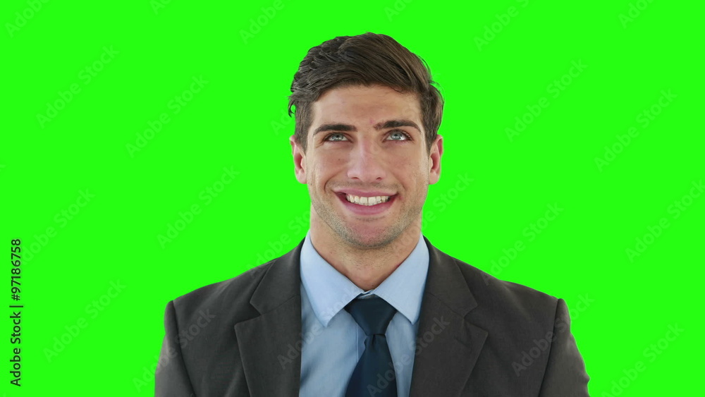 Smiling businessman posing for camera Smiling businessman posing for camera