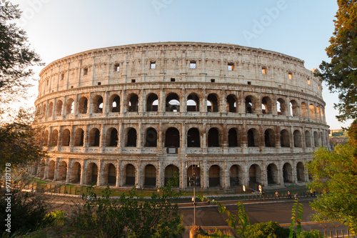 Colosseum at sunset in Rome, Italy