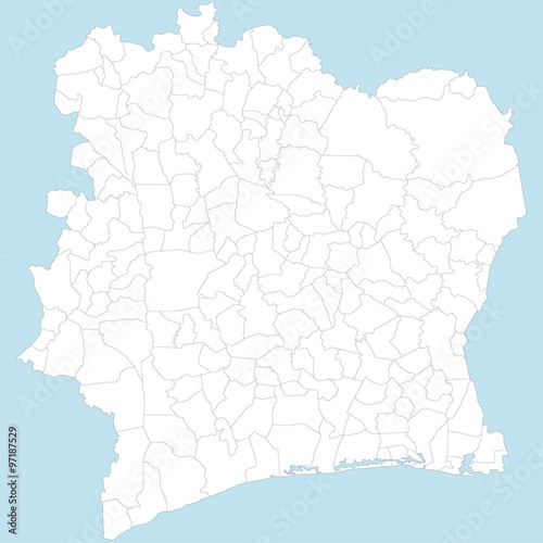 A large and detailed map of Ivory Coast with all provinces and regions.