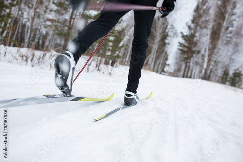cross country skiing, close-up
