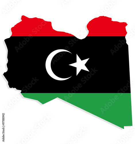 Libysche Karten Flagge