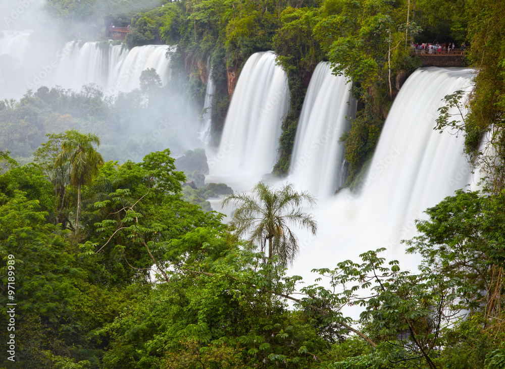 Iguassu(Iguazu) Falls located at the Brazilian and Argentinian b