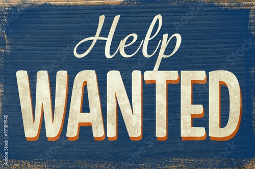 A Vintage help wanted sign photo