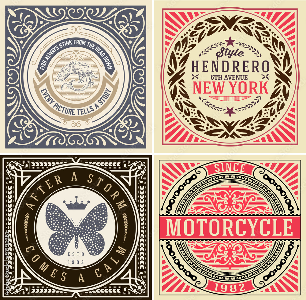 Retro designs set Retro designs set