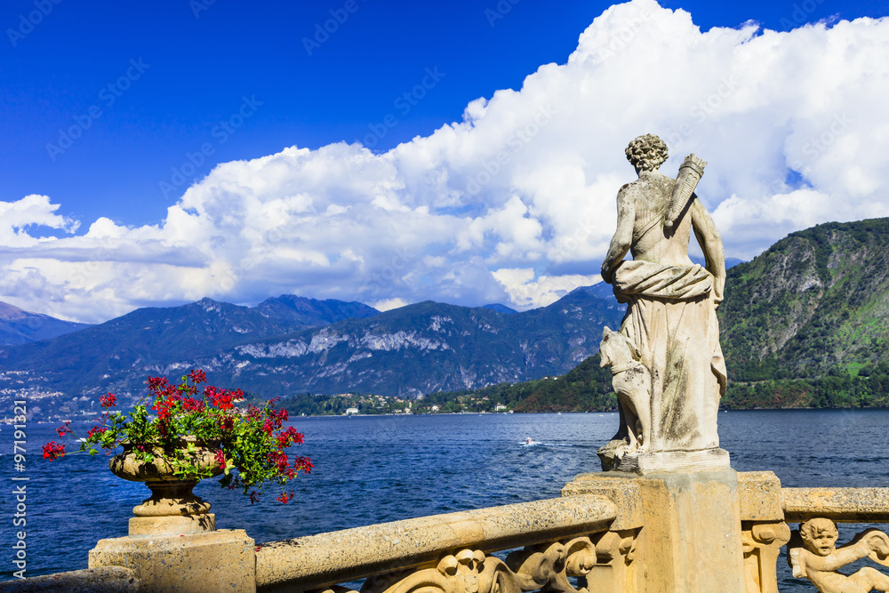 pictorial lago di Como, villa Balbinello, Italy