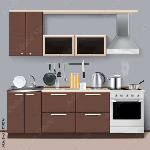 Realistic Kitchen Interior
