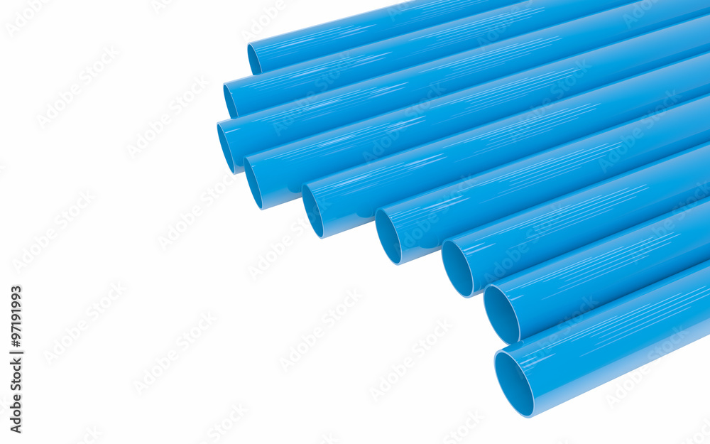 Tubes PVC pipes isolated on white background Tubes PVC pipes isolated on white background
