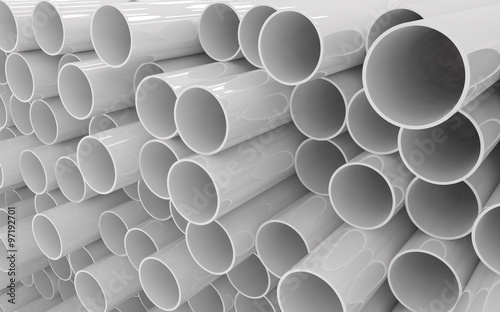 Tubes PVC pipes isolated on white background