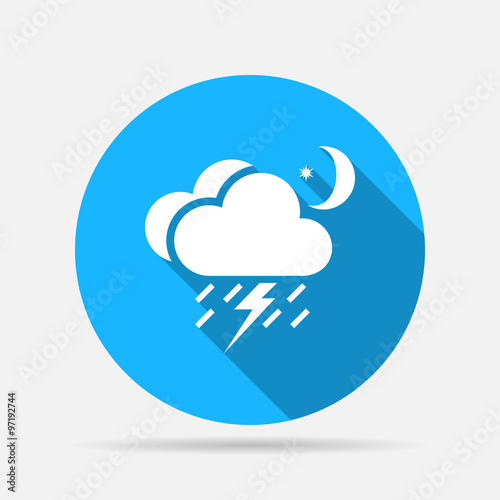lightning rain cloud moon meteo icon