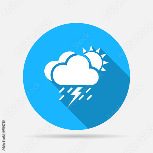 lightning rain cloud sun meteo icon