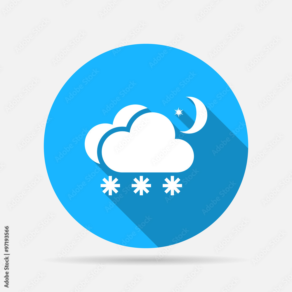 snow cloud moon meteo icon