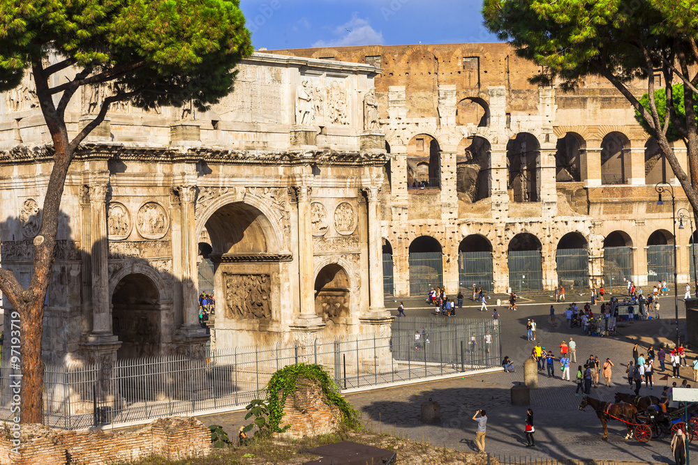 Colosseo and arco di costantino,  Rome