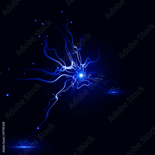 The discharge of electricity. Vector Lightning special effect
