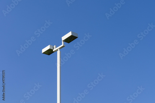 lamppost with daylight blue sky background
