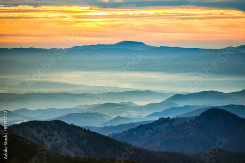 Blue mountains and hills