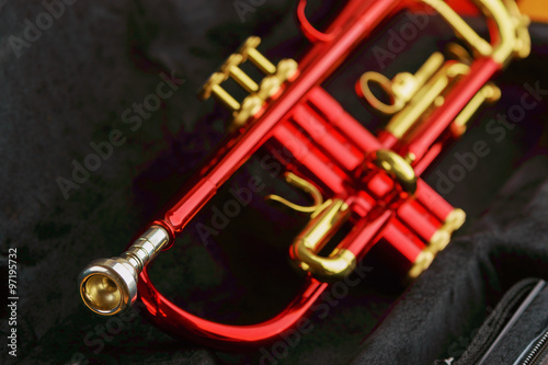Red brass trumpet © imfotograf