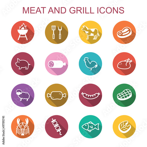 meat and grill ong shadow icons