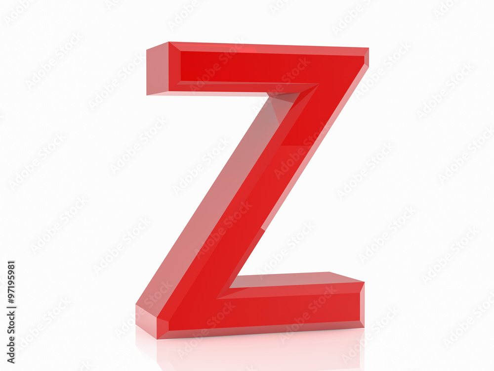 the red letter Z on white background 3d rendering the red letter Z on white background 3d rendering