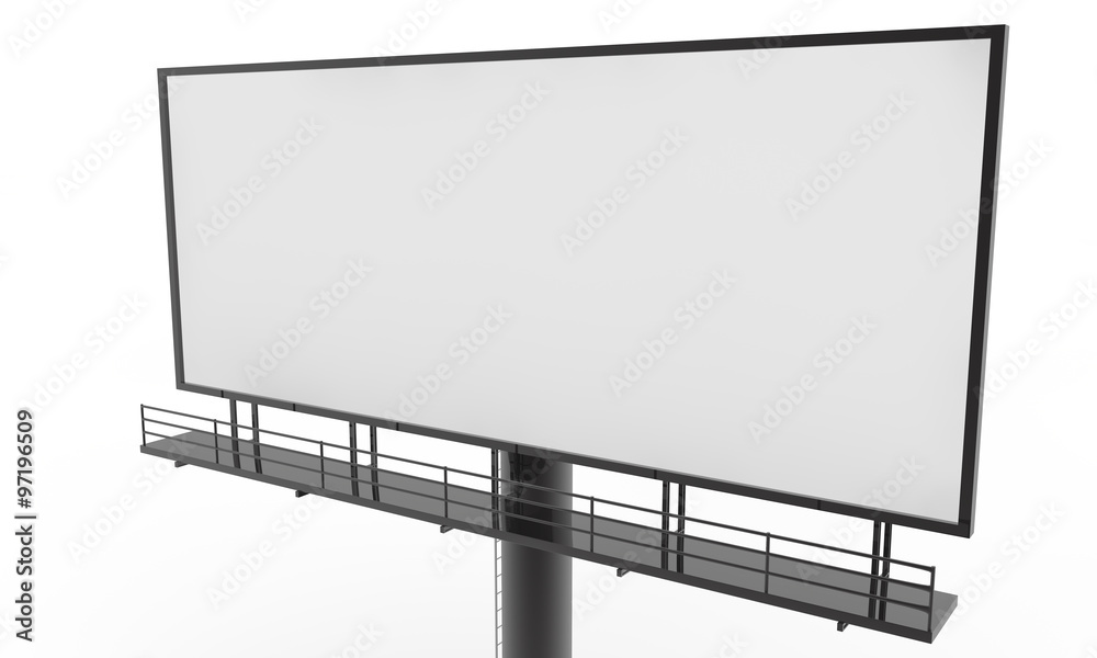 Obraz premium Blank billboard ready for new advertisement 3d render on white background