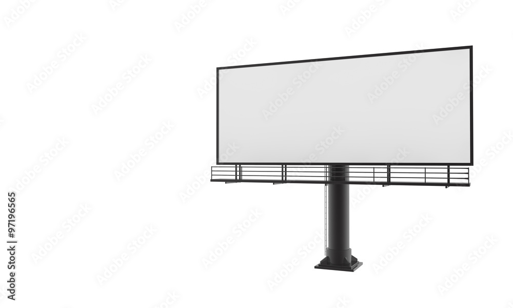 Fototapeta premium Blank billboard ready for new advertisement 3d render on white background