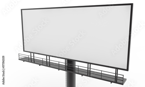 Blank billboard ready for new advertisement 3d render on white background