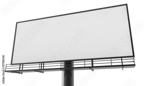 Blank billboard ready for new advertisement 3d render on white background