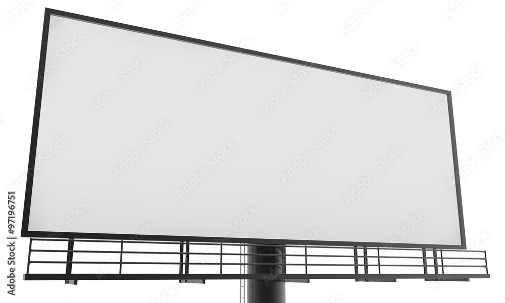 Obraz premium Blank billboard ready for new advertisement 3d render on white background